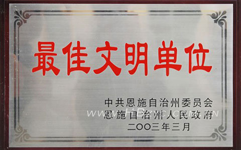 2003荣获州级“最佳文明单位”